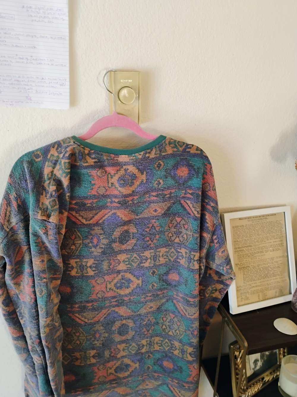 Vintage Chicos Design Southwestern Geometric Sweatshirt Crewneck Cotton 90s Sz 2